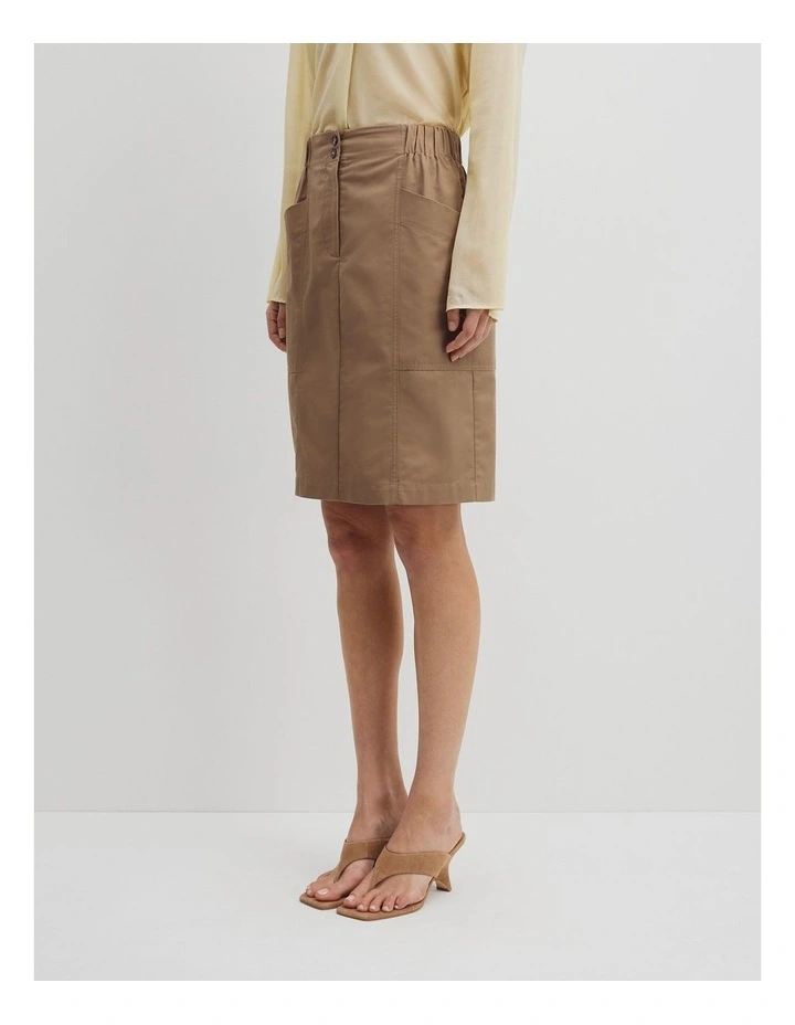 Twill Utility Skirt in Dune image 4