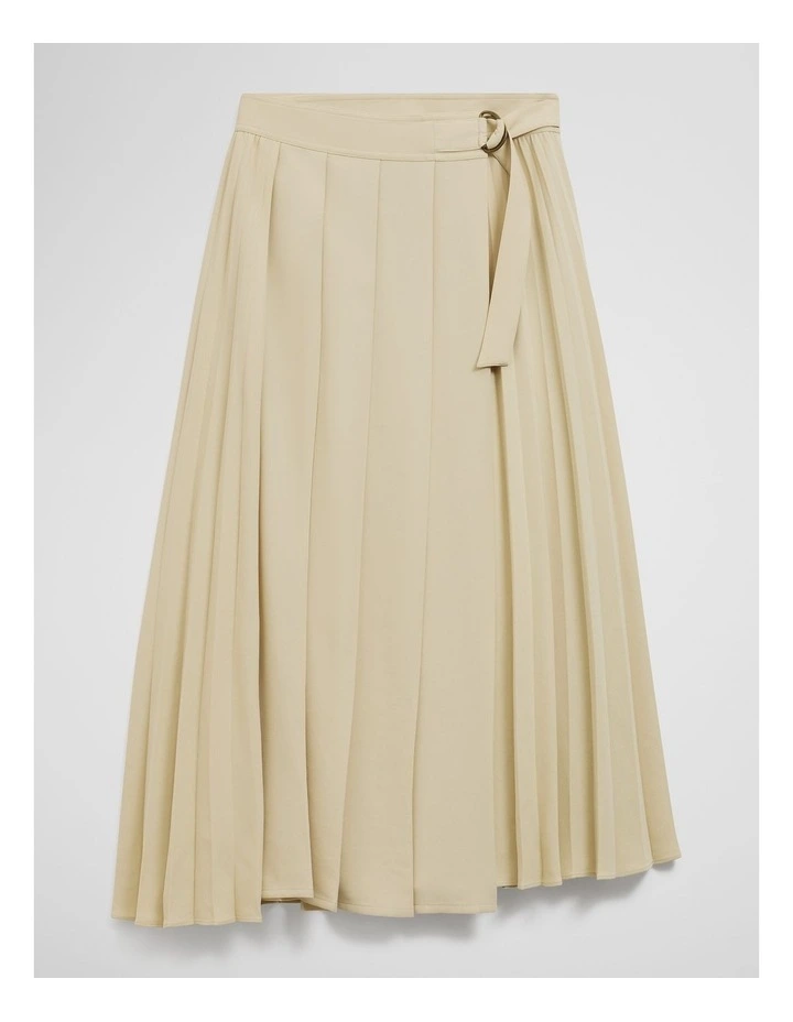 Pleated Midi Skirt in Sand image 2