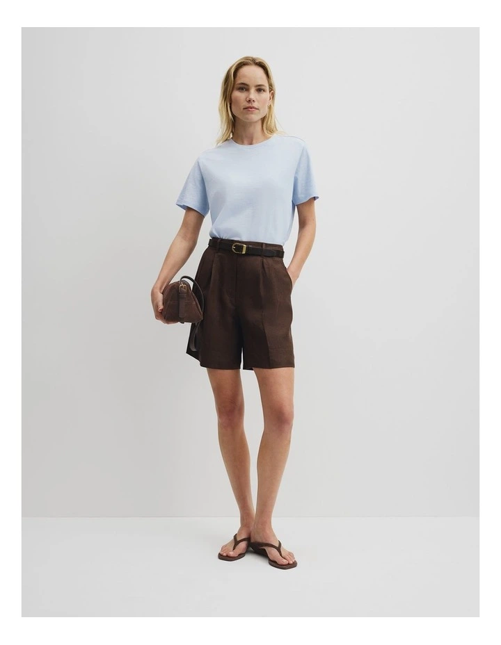 Textured Short Sleeve Slub T-shirt in Chambray Blue image 4