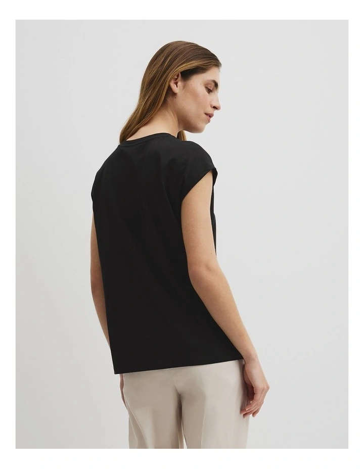 Australian Cotton Relaxed Crew Tank in Black image 5