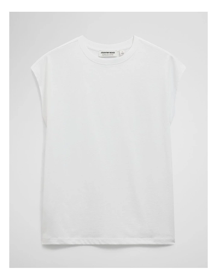 Australian Cotton Relaxed Crew Tank in White image 2
