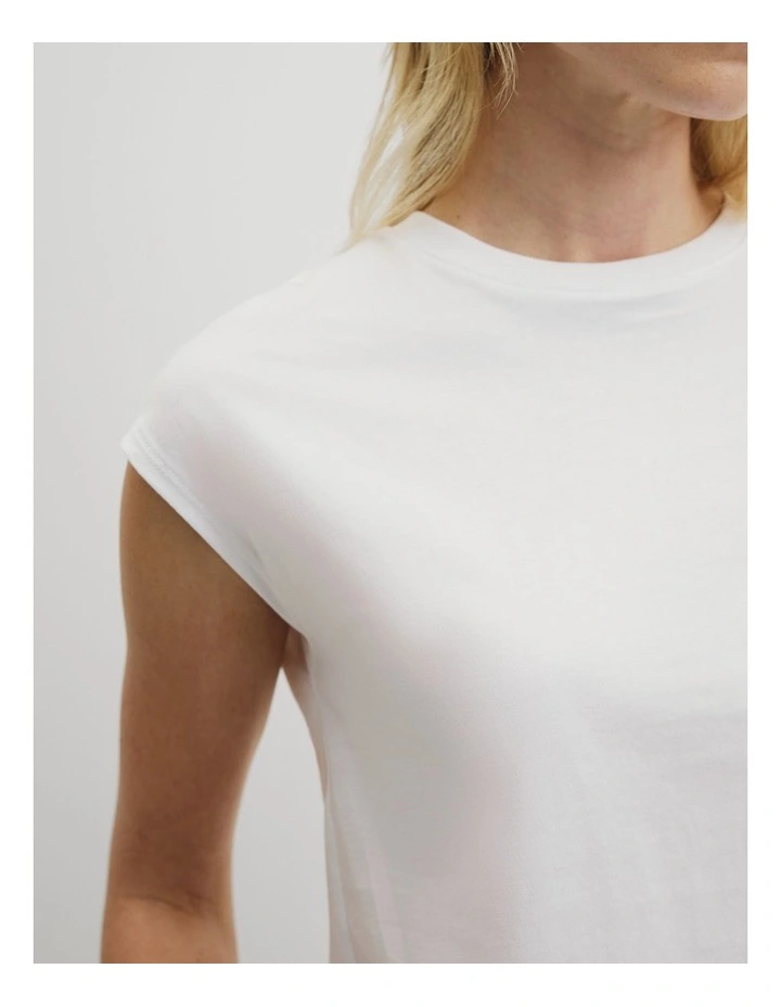 Australian Cotton Relaxed Crew Tank in White image 3