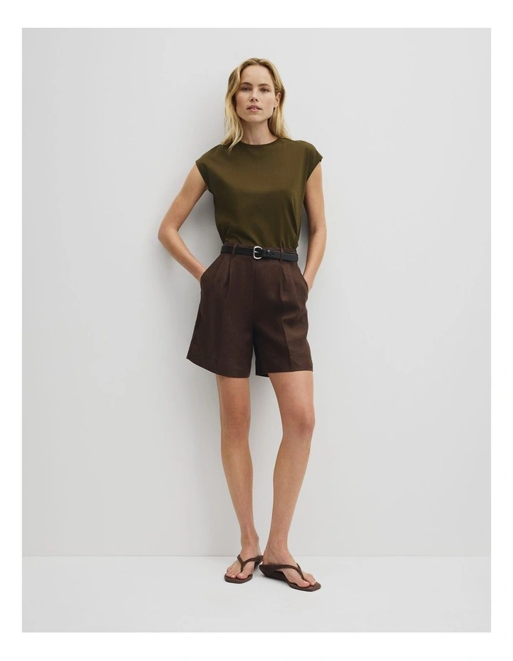 Australian Cotton Relaxed Crew Tank in Light Khaki image 4
