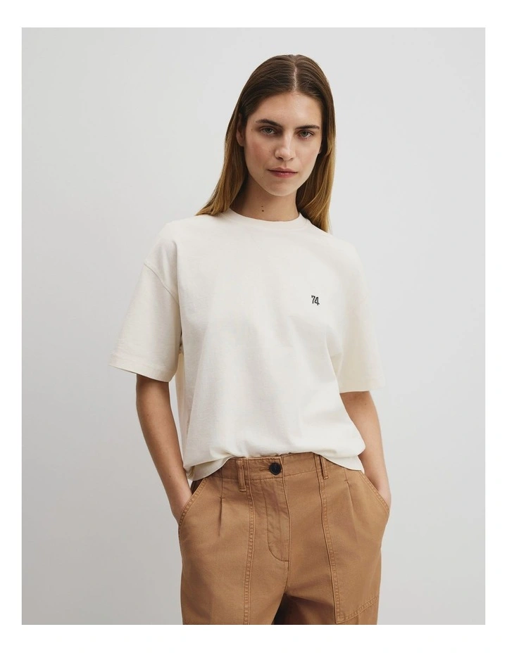 Australian Cotton Workwear T-shirt in Blanc image 1