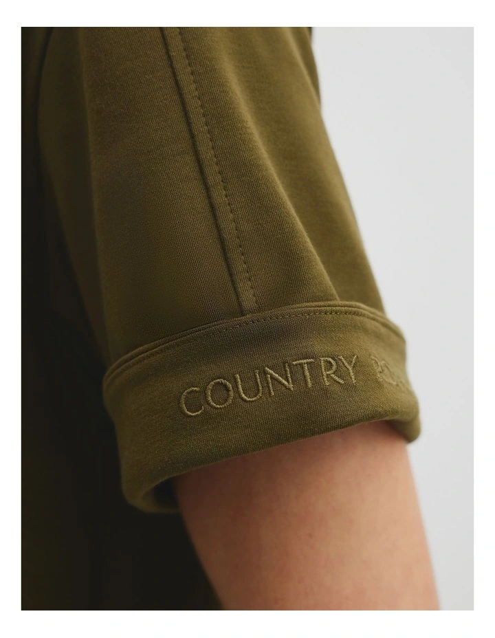 Cuff Sleeve T-shirt in Light Khaki image 3