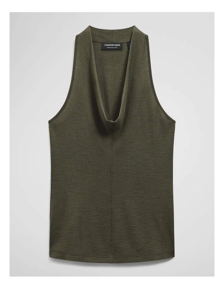 V-neck Neck Drape Top in Olivine image 2