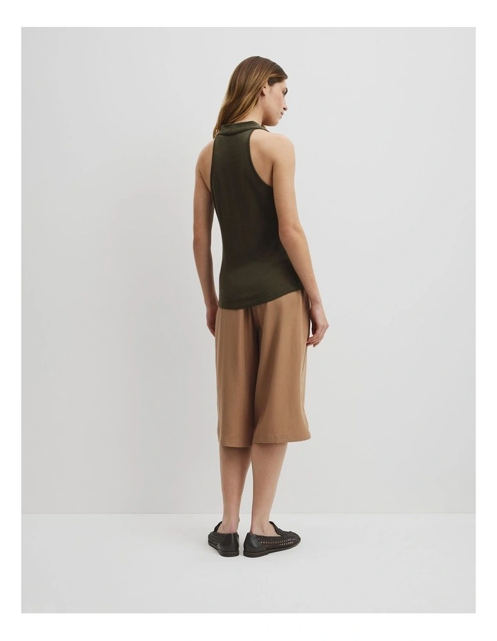 V-neck Neck Drape Top in Olivine image 5
