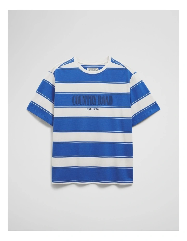 Stripe Country Road T-shirt in Blue Stripe image 2