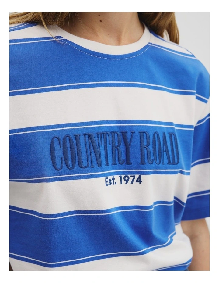 Stripe Country Road T-shirt in Blue Stripe image 3