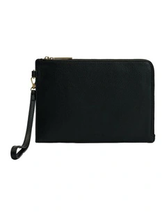 Billie Leather Pouch in Black