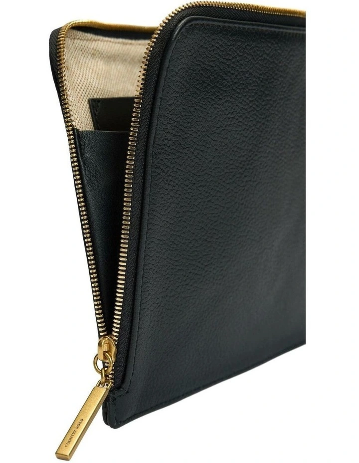 Billie Leather Pouch in Black image 3