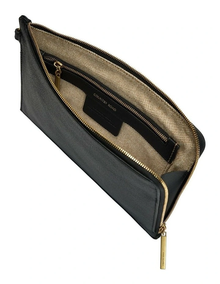 Billie Leather Pouch in Black image 4