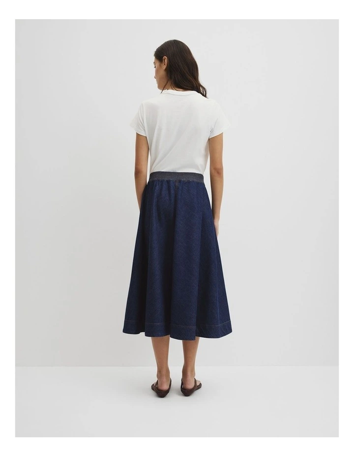 Soft Denim Cargo Skirt in Ink Wash image 5