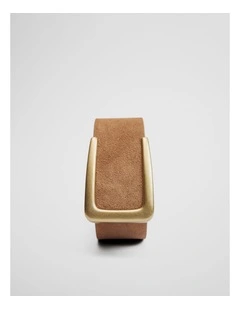 Leather Mid Belt in Camel
