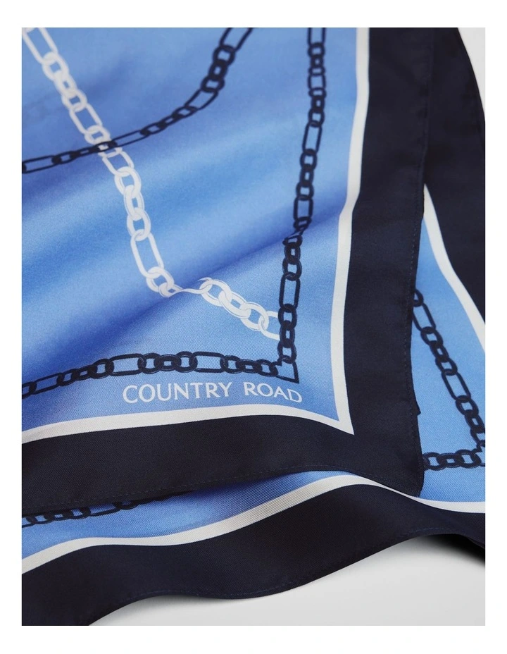 Silk Chain Scarf in Cornflower image 4