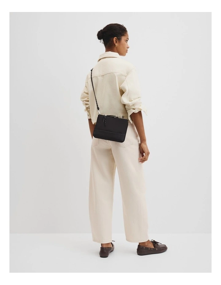 Cord Strap Crossbody in Black image 2