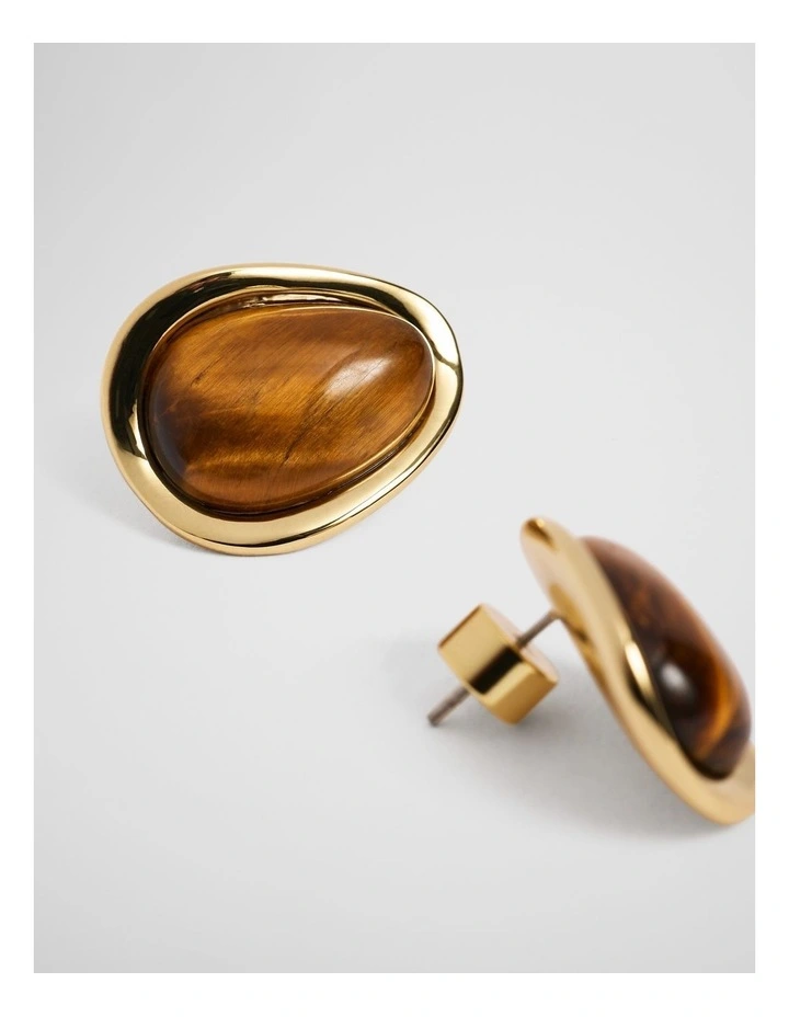 Ada Large Stud Earring in Gold image 3