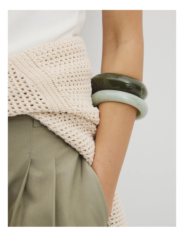 Pia Bangle Set Of 2 in Sage image 2
