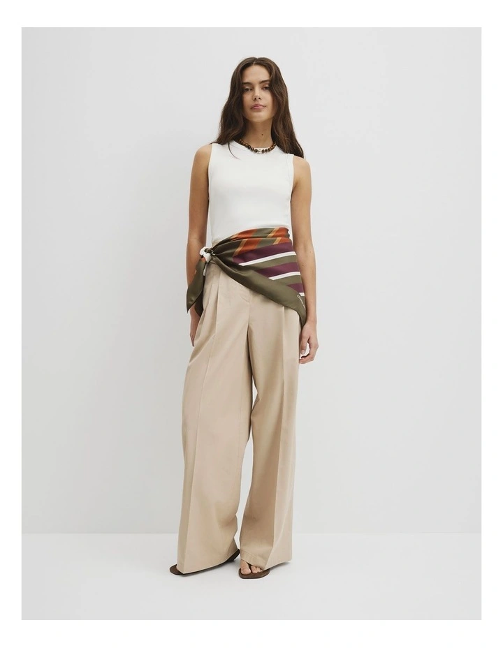 Silk Multi Stripe Scarf in Olivine image 2