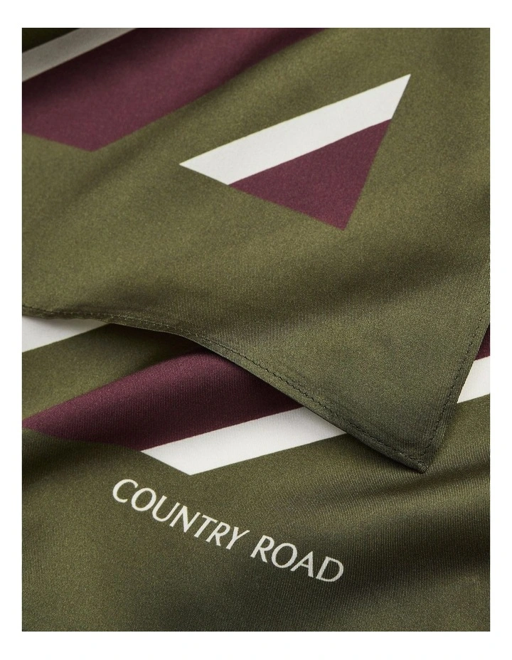 Silk Multi Stripe Scarf in Olivine image 3
