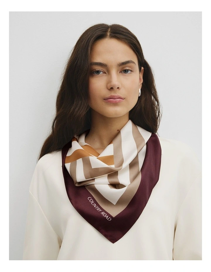 Silk Stripe Scarf in Birch image 2