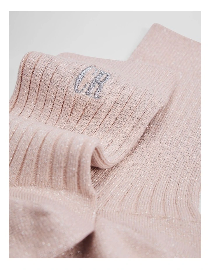 Australian Cotton Blend Country Road Metallic Sock in Light Pink image 2