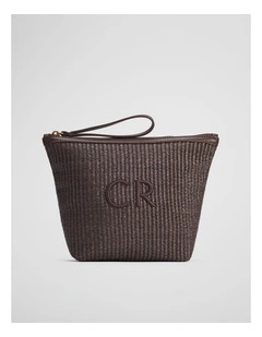 Woven Tri Cosmetic Case in Chocolate