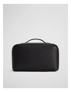 Branded Detail Large Convertible Cosmetic Case in Black