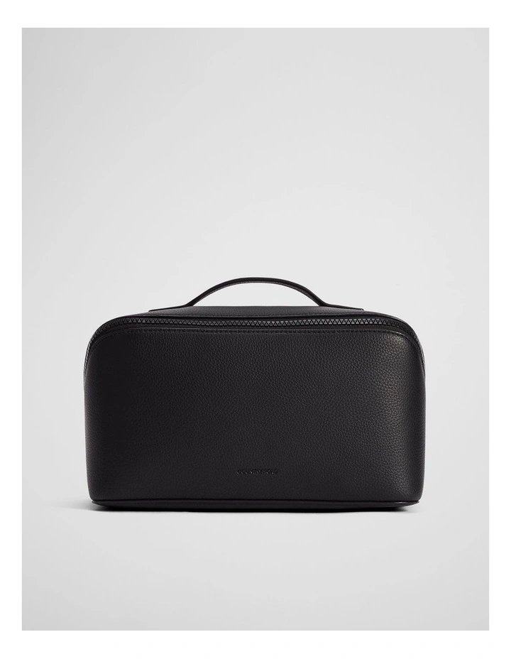 Branded Detail Large Convertible Cosmetic Case in Black image 1