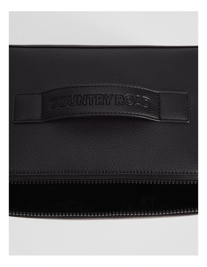 Branded Detail Large Convertible Cosmetic Case in Black image 3