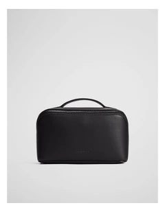 Branded Detail Medium Convertible Cosmetic Case in Black