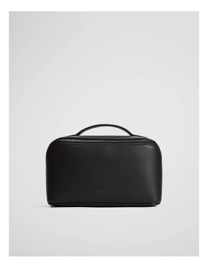 Branded Detail Medium Convertible Cosmetic Case in Black image 1