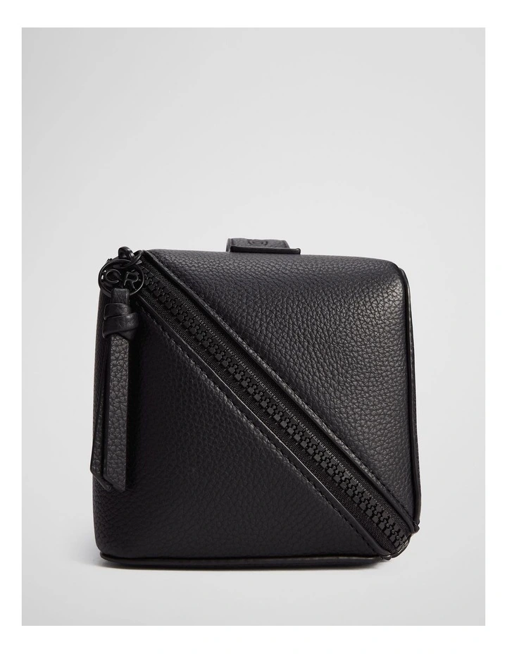 Branded Detail Medium Convertible Cosmetic Case in Black image 2