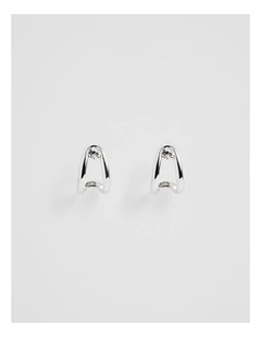 Zoey Crystal Huggie Earring in Silver