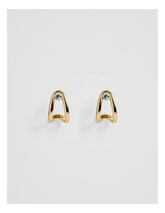 Zoey Crystal Huggie Earring in Gold