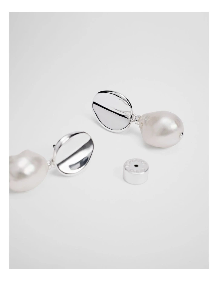 Ada Drop Stud Earring in Silver image 3