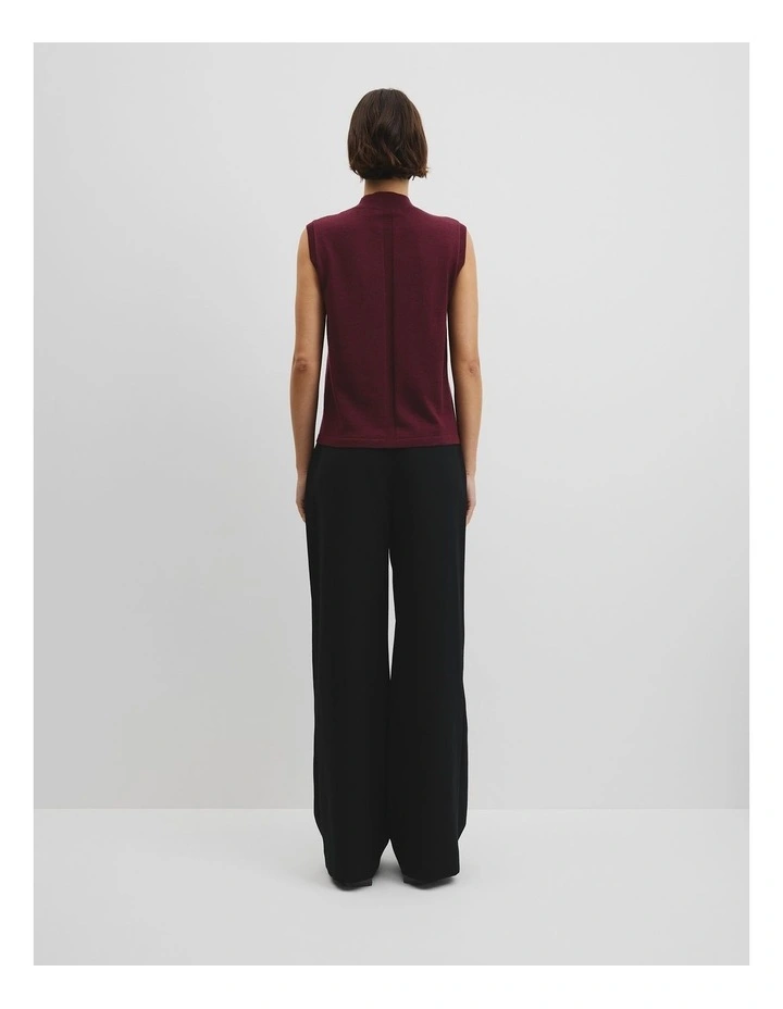 Merino Mock Neck Knit in Mulberry image 4