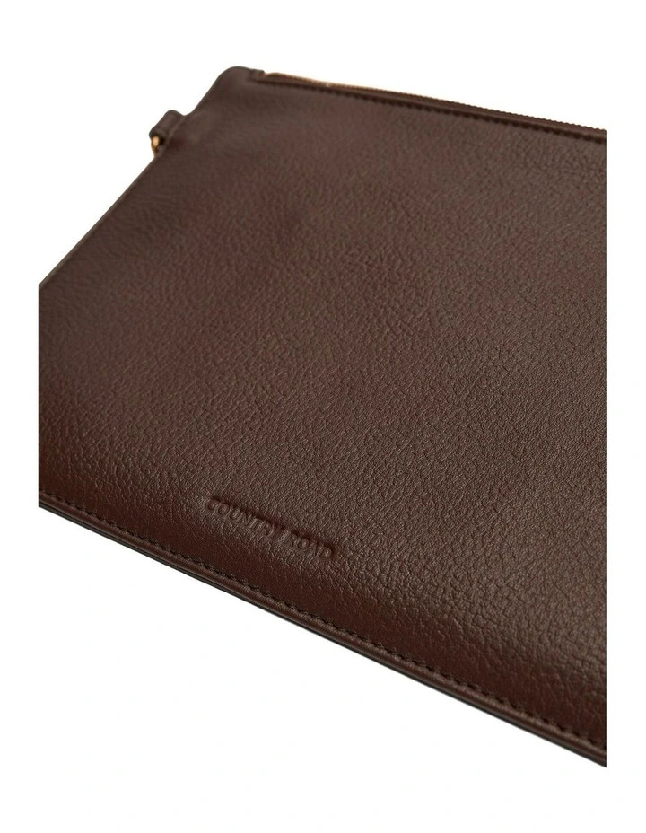 Billie Leather Pouch in Chocolate image 4