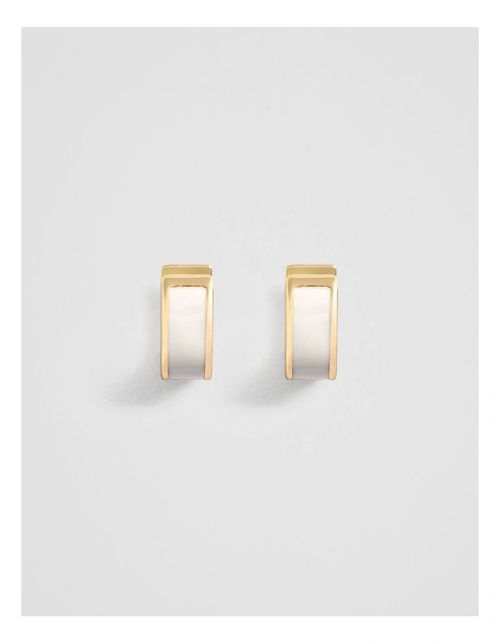 Phoebe Huggie Earring in French Vanilla image 1