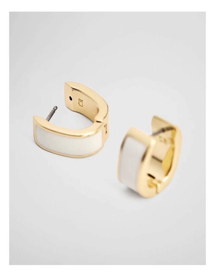 Phoebe Huggie Earring in French Vanilla image 3