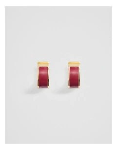 Phoebe Huggie Earring in Port