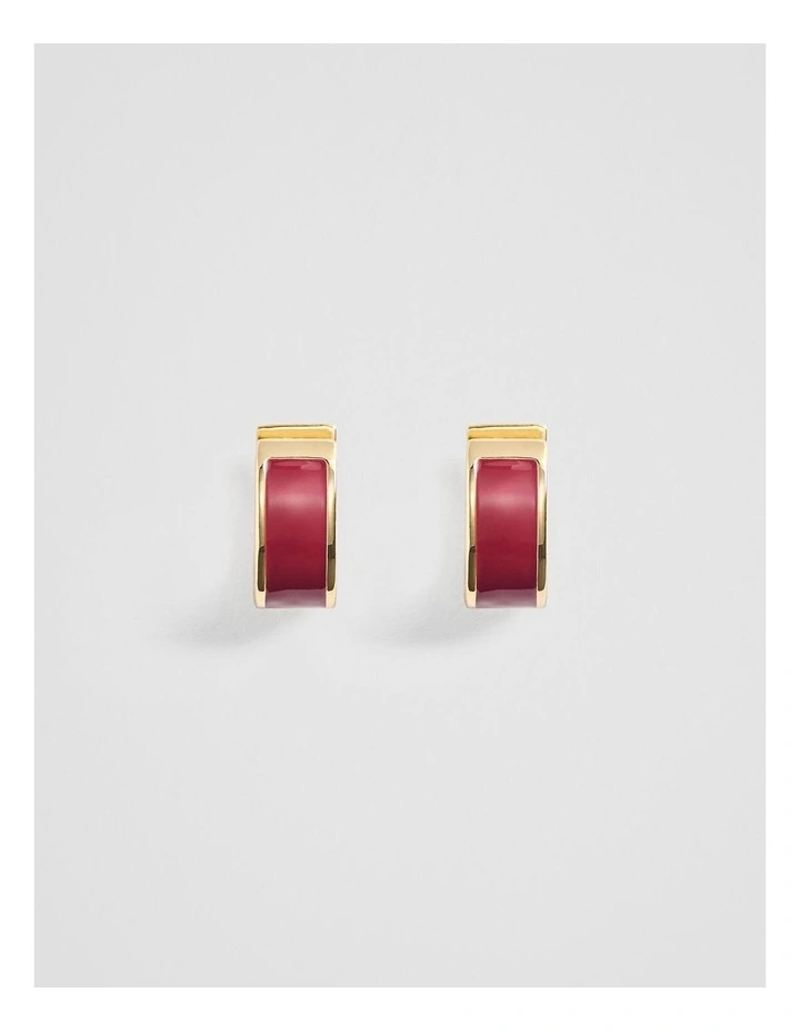 Phoebe Huggie Earring in Port image 1