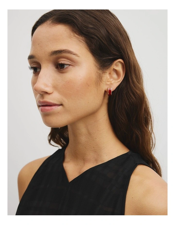 Phoebe Huggie Earring in Port image 2