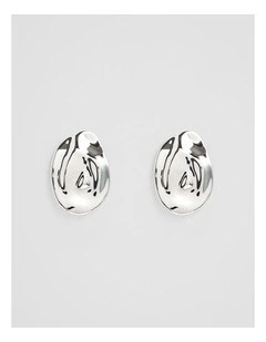 Octavia Molten Stud in Silver