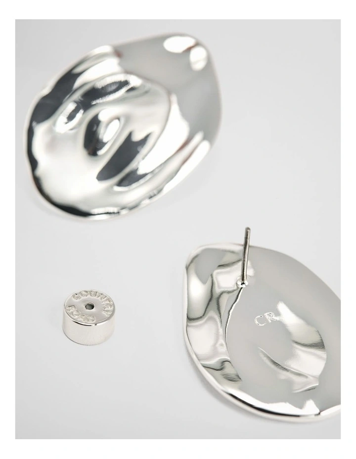 Octavia Molten Stud in Silver image 3