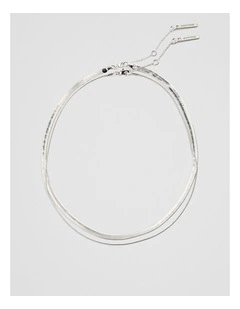 Snake Chain Neck Set in Silver