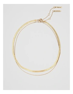 Snake Chain Neck Set in Gold