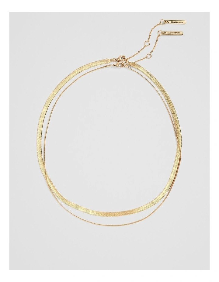 Snake Chain Neck Set in Gold image 1