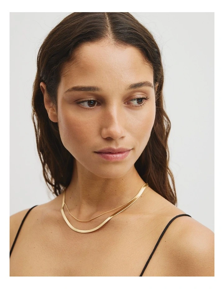 Snake Chain Neck Set in Gold image 2