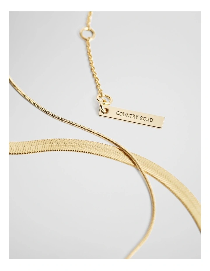 Snake Chain Neck Set in Gold image 3